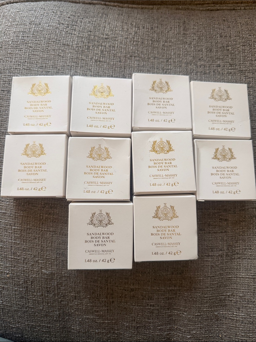 NEW - 10 Sandalwood Caswell-Massey Bar Soap - Hotel Luxury Travel Bath Amenities